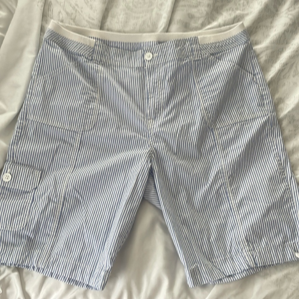 St. John’s Bay Size 18 Blue & White Striped Bermuda Shorts